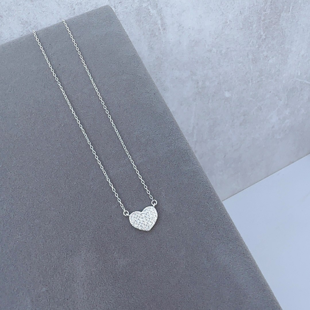 Colar Coração Cravejado