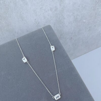 Colar 3 Zircônias Retangulares