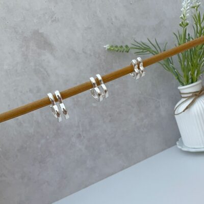 Trio Coração Argola Lisa