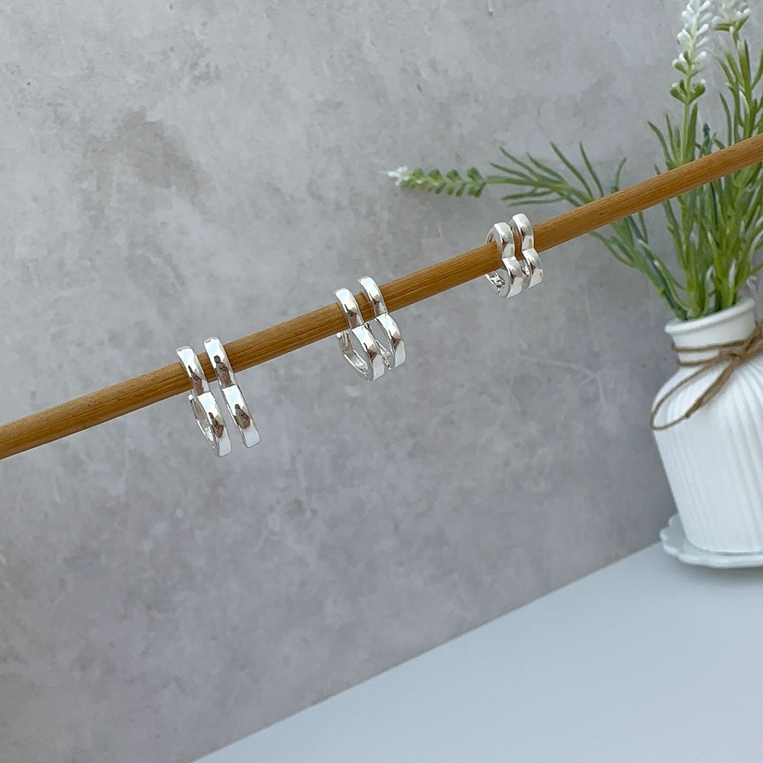 Trio Coração Argola Lisa