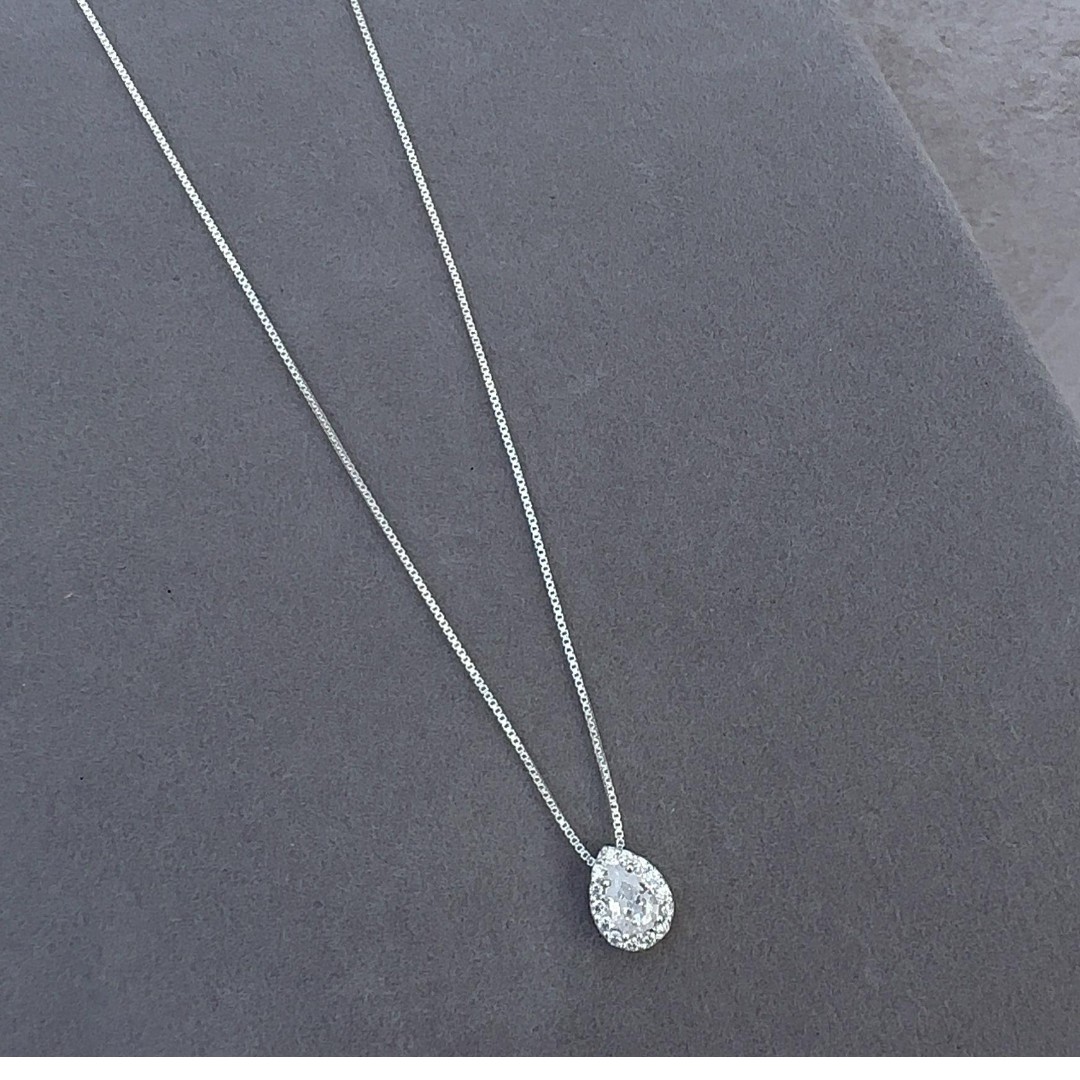 Colar Gota Micro Cravejado