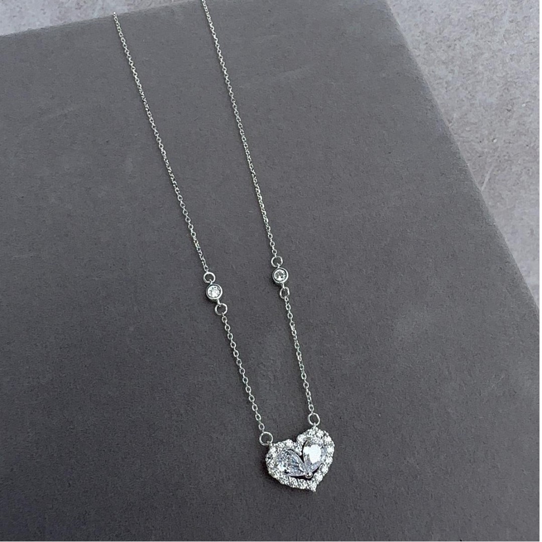 Colar Coração Cravejado Zircônias